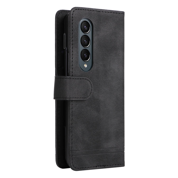 For Samsung Galaxy Z Fold4 5G Skin Feel Life Tree Metal Button Leather Phone Case