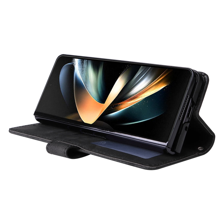 For Samsung Galaxy Z Fold4 5G Skin Feel Life Tree Metal Button Leather Phone Case