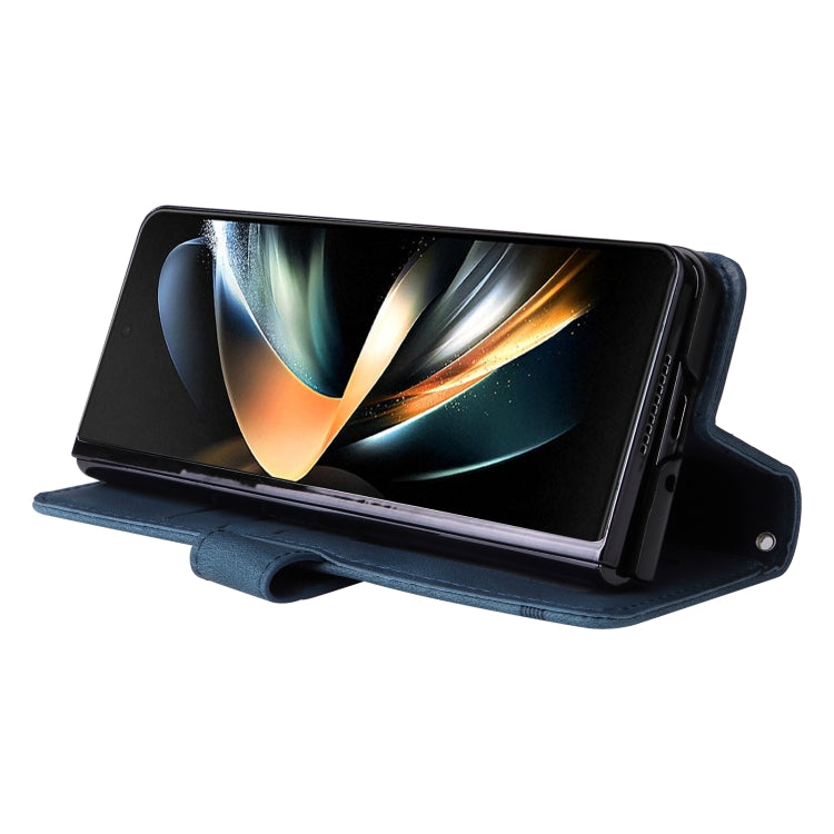 For Samsung Galaxy Z Fold4 5G Skin Feel Life Tree Metal Button Leather Phone Case