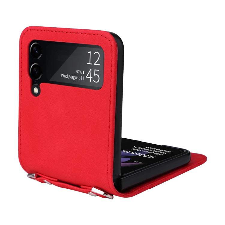 For Samsung Galaxy Z Flip3 5G Skin Feel Life Tree Metal Button Leather Phone Case