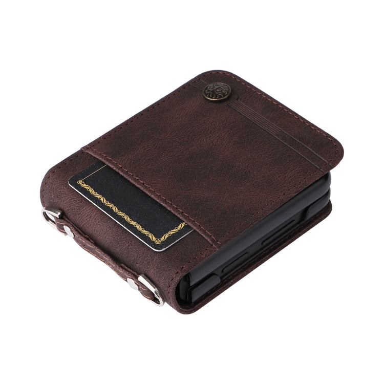 For Samsung Galaxy Z Flip3 5G Skin Feel Life Tree Metal Button Leather Phone Case
