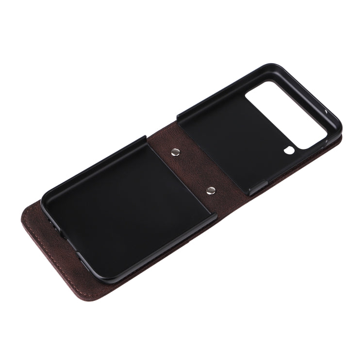 For Samsung Galaxy Z Flip3 5G Skin Feel Life Tree Metal Button Leather Phone Case