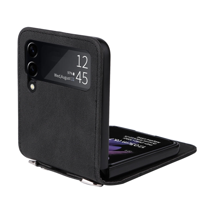 For Samsung Galaxy Z Flip3 5G Skin Feel Life Tree Metal Button Leather Phone Case