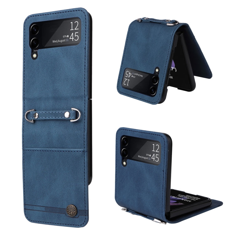 For Samsung Galaxy Z Flip3 5G Skin Feel Life Tree Metal Button Leather Phone Case