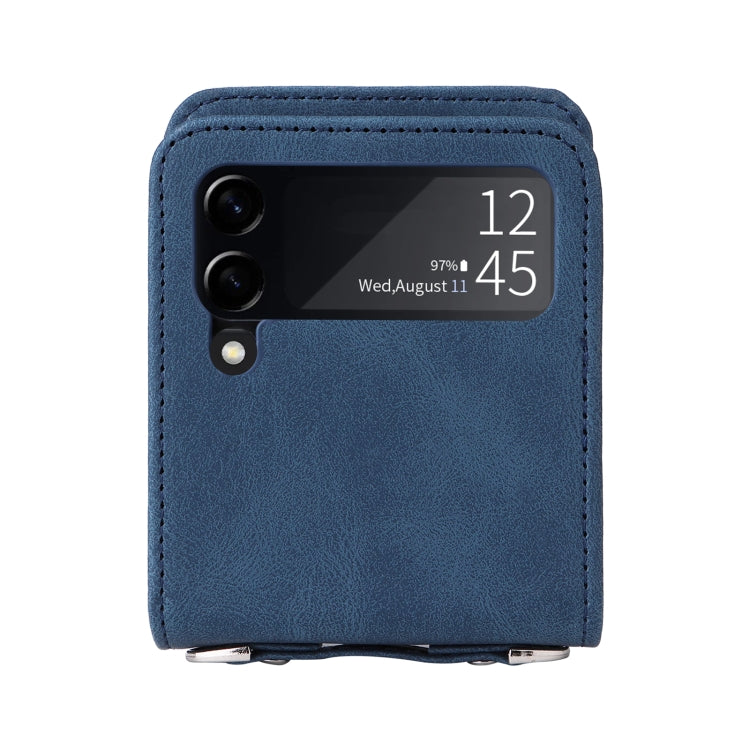 For Samsung Galaxy Z Flip3 5G Skin Feel Life Tree Metal Button Leather Phone Case