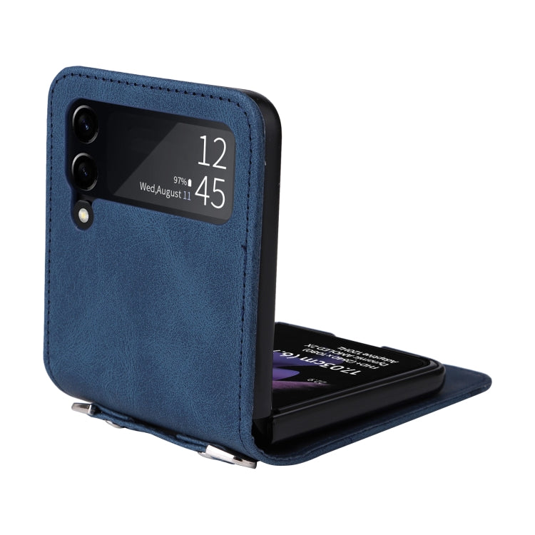 For Samsung Galaxy Z Flip3 5G Skin Feel Life Tree Metal Button Leather Phone Case
