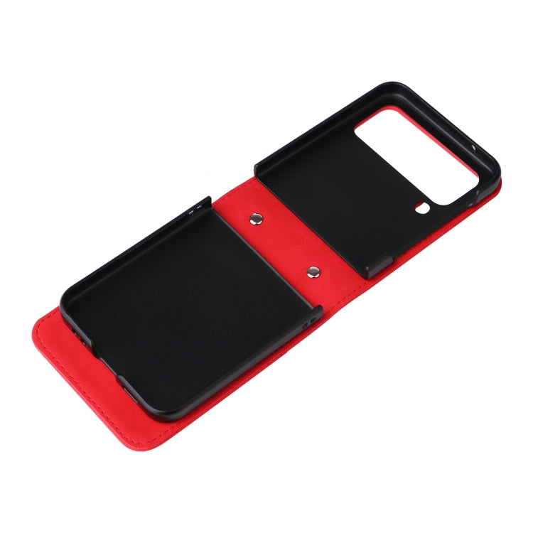 For Samsung Galaxy Z Flip4 5G Skin Feel Life Tree Metal Button Leather Phone Case