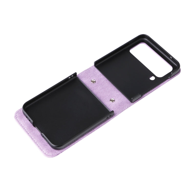 For Samsung Galaxy Z Flip4 5G Skin Feel Life Tree Metal Button Leather Phone Case