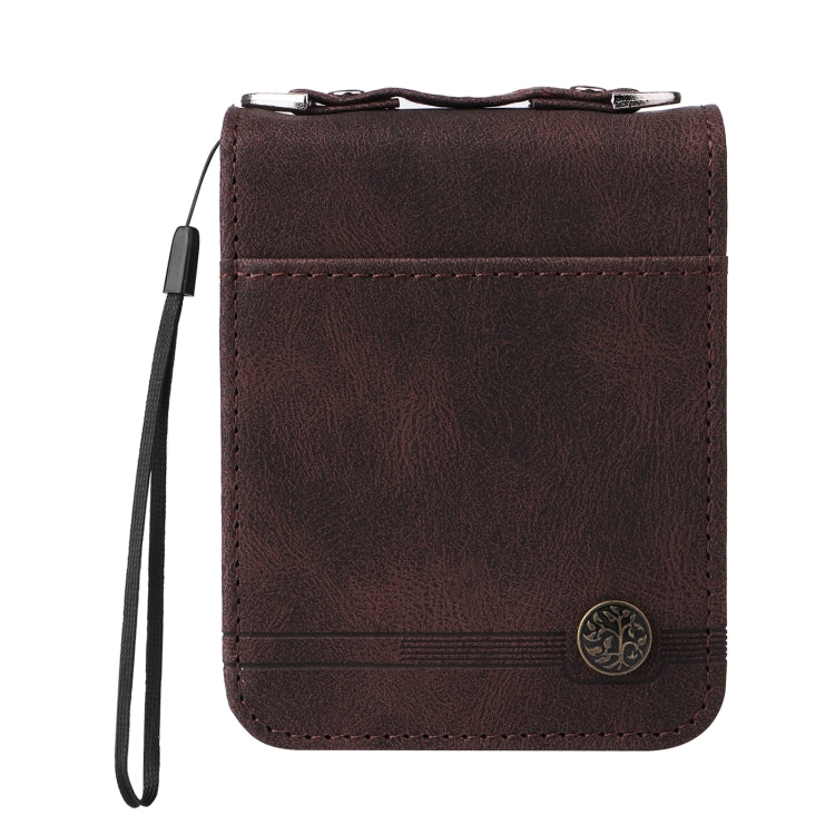 For Samsung Galaxy Z Flip4 5G Skin Feel Life Tree Metal Button Leather Phone Case