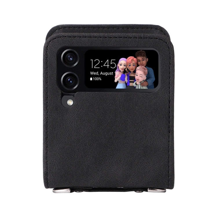 For Samsung Galaxy Z Flip4 5G Skin Feel Life Tree Metal Button Leather Phone Case