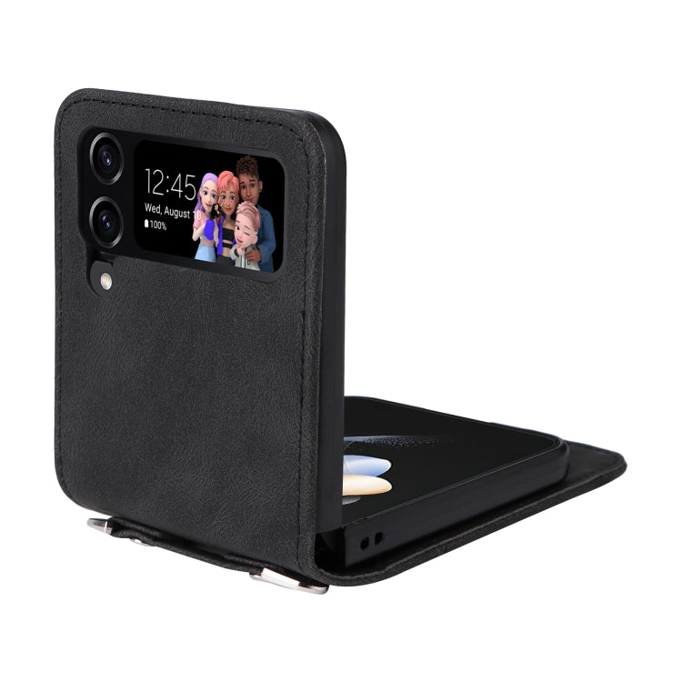 For Samsung Galaxy Z Flip4 5G Skin Feel Life Tree Metal Button Leather Phone Case