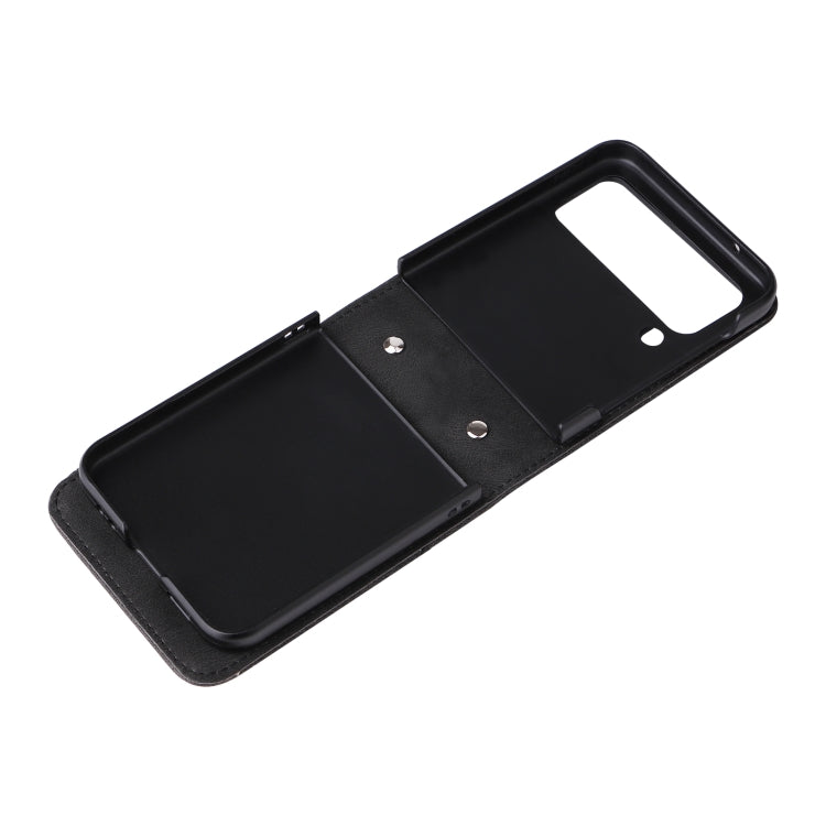 For Samsung Galaxy Z Flip4 5G Skin Feel Life Tree Metal Button Leather Phone Case