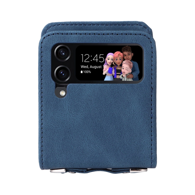 For Samsung Galaxy Z Flip4 5G Skin Feel Life Tree Metal Button Leather Phone Case