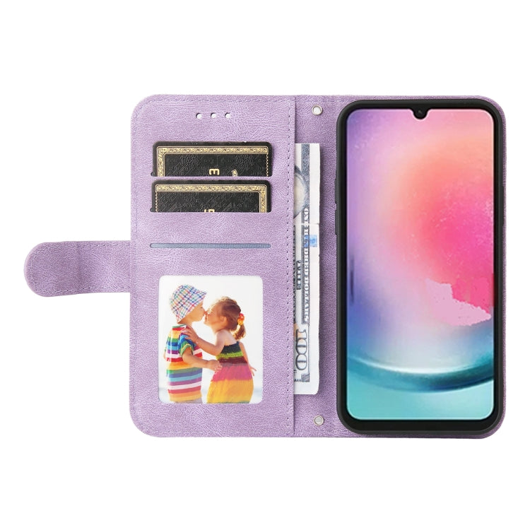 For Samsung Galaxy A24 4G Skin Feel Life Tree Metal Button Leather Phone Case