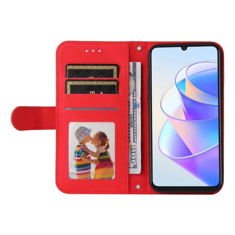 For Honor X7a Skin Feel Life Tree Metal Button Leather Phone Case