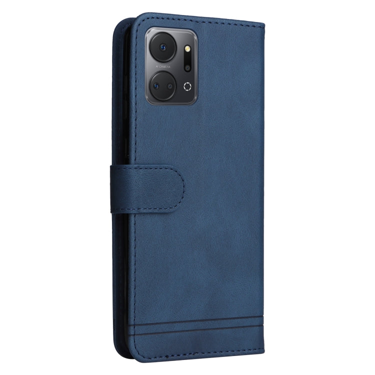 For Honor X7a Skin Feel Life Tree Metal Button Leather Phone Case