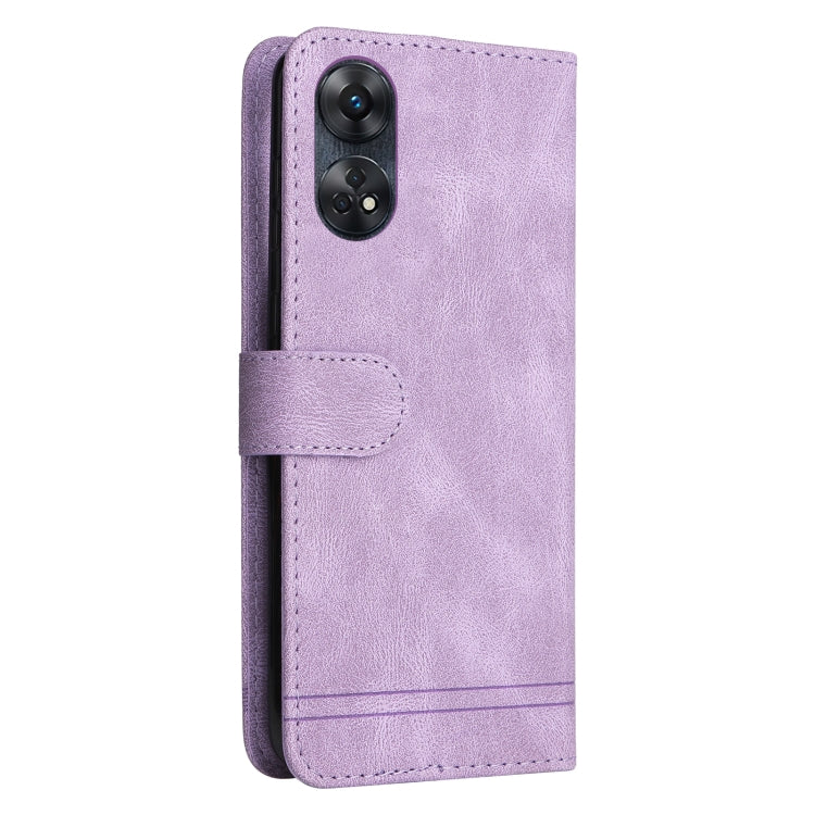 For OPPO Reno8 T 4G Skin Feel Life Tree Metal Button Leather Phone Case