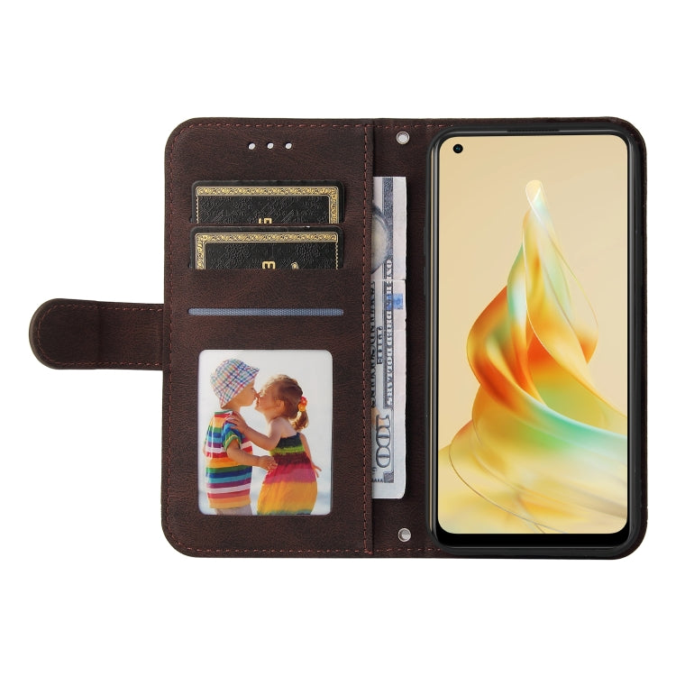 For OPPO Reno8 T 4G Skin Feel Life Tree Metal Button Leather Phone Case