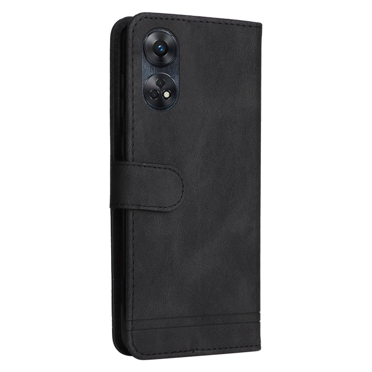 For OPPO Reno8 T 4G Skin Feel Life Tree Metal Button Leather Phone Case