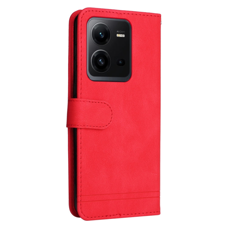 For vivo V25 5G/V25e 4G Skin Feel Life Tree Metal Button Leather Phone Case