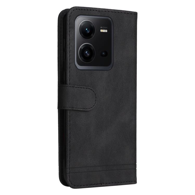 For vivo V25 5G/V25e 4G Skin Feel Life Tree Metal Button Leather Phone Case