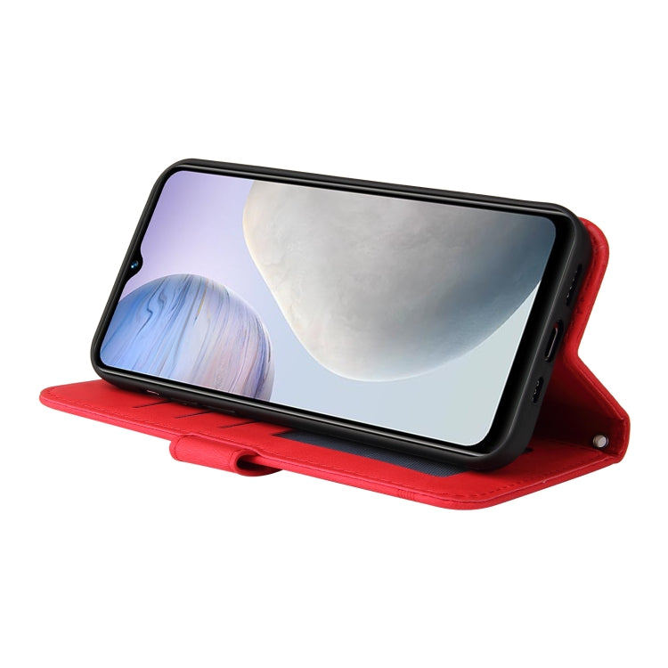 For vivo Y02 4G Skin Feel Life Tree Metal Button Leather Phone Case