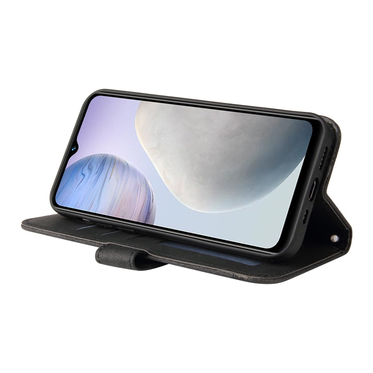 For vivo Y02 4G Skin Feel Life Tree Metal Button Leather Phone Case