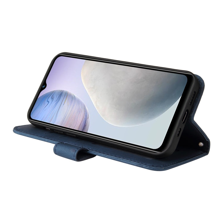 For vivo Y02 4G Skin Feel Life Tree Metal Button Leather Phone Case