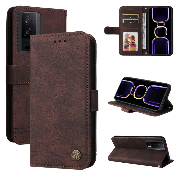 For Xiaomi Redmi K60/K60 Pro Skin Feel Life Tree Metal Button Leather Phone Case