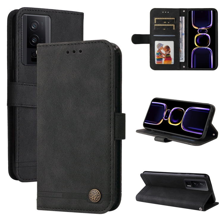 For Xiaomi Redmi K60/K60 Pro Skin Feel Life Tree Metal Button Leather Phone Case
