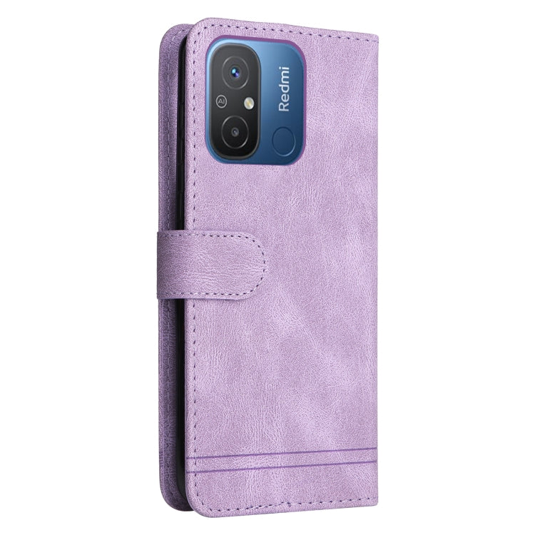 For Xiaomi Redmi 11A 4G/12C Skin Feel Life Tree Metal Button Leather Phone Case