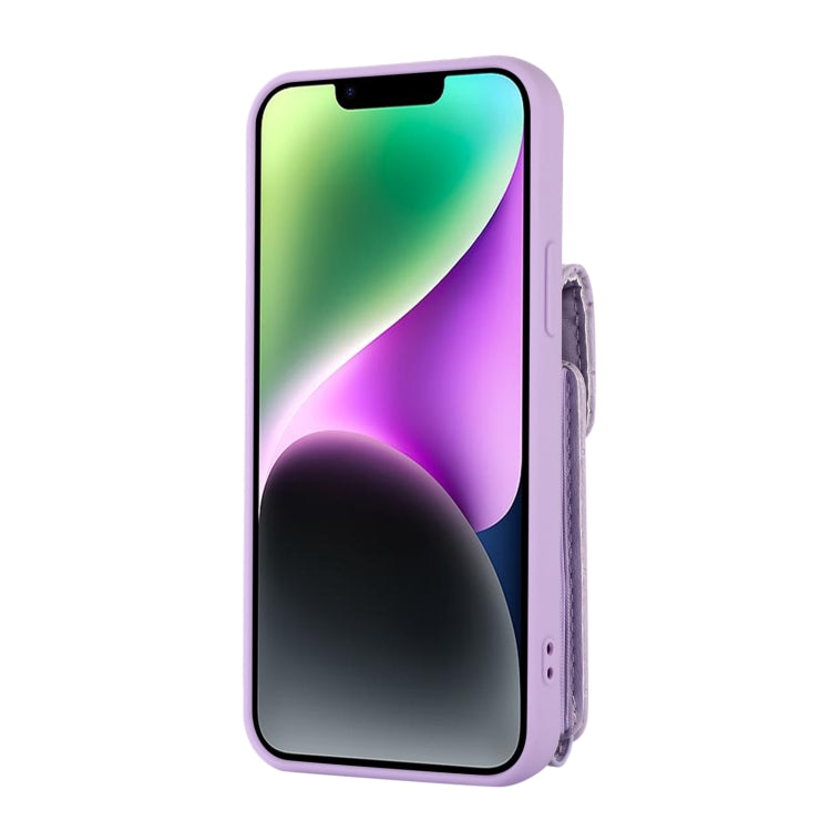 For iPhone 14 Card Slot Leather Phone Case