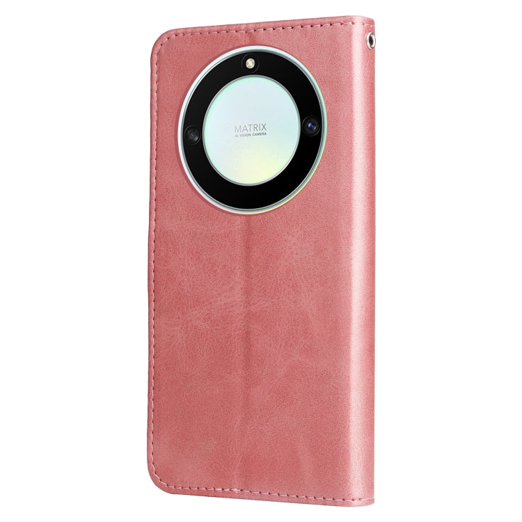 For Honor X9a/X40 5G/Magic5 Lite Calf Texture Zipper Leather Phone Case