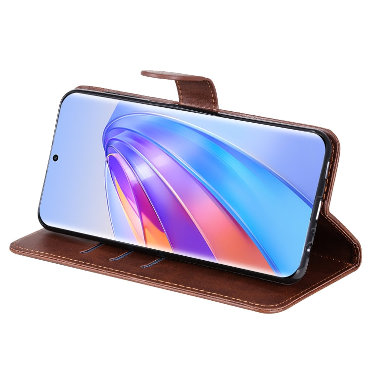 For Honor X9a/X40 5G/Magic5 Lite Calf Texture Zipper Leather Phone Case