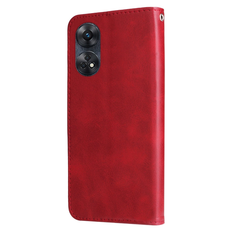 For OPPO Reno8 T 4G Calf Texture Zipper Leather Phone Case