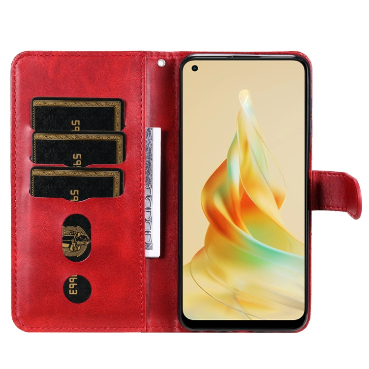 For OPPO Reno8 T 4G Calf Texture Zipper Leather Phone Case