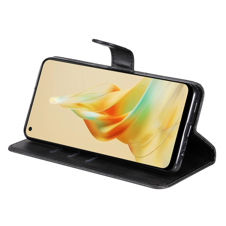 For OPPO Reno8 T 4G Calf Texture Zipper Leather Phone Case