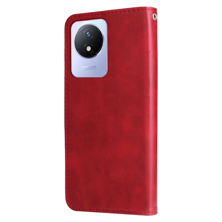 For vivo Y02 4G Calf Texture Zipper Leather Phone Case