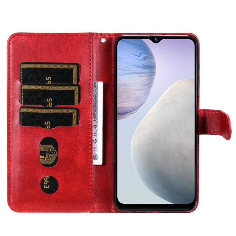 For vivo Y02 4G Calf Texture Zipper Leather Phone Case