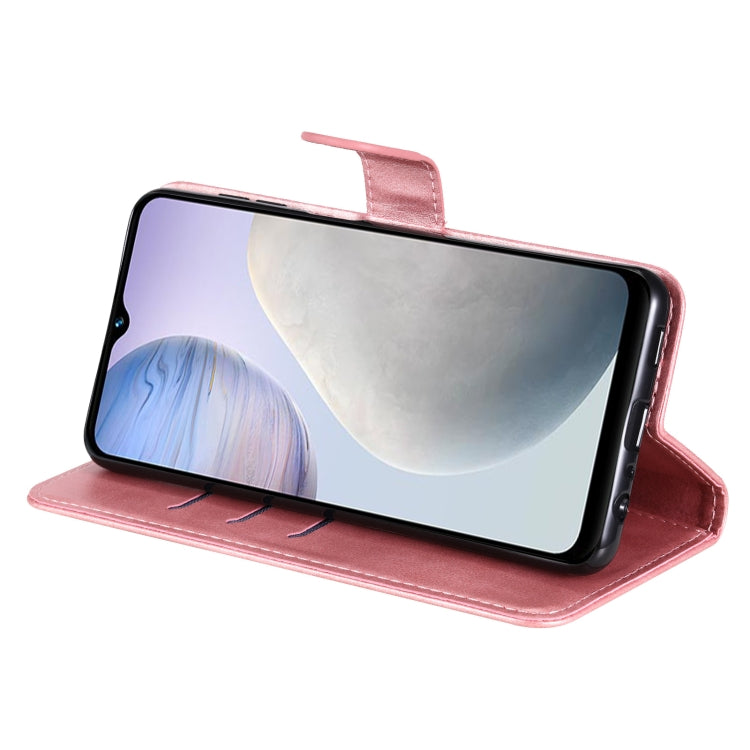 For vivo Y02 4G Calf Texture Zipper Leather Phone Case