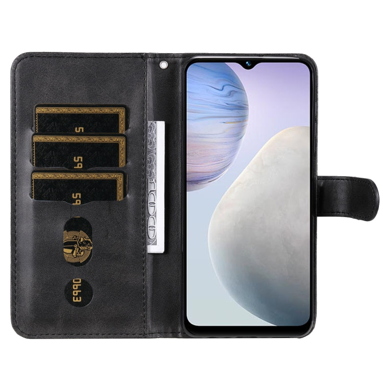 For vivo Y02 4G Calf Texture Zipper Leather Phone Case