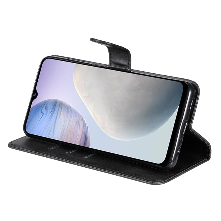 For vivo Y02 4G Calf Texture Zipper Leather Phone Case