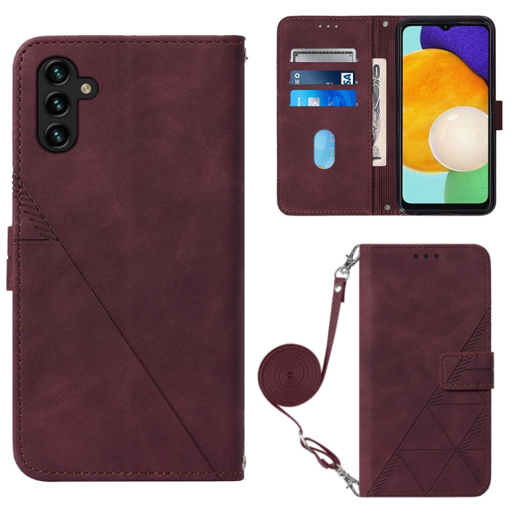 For Samsung Galaxy A34 5G Crossbody 3D Embossed Flip Leather Phone Case