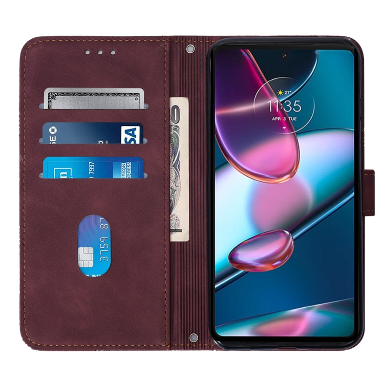 For Motorola Moto Edge+ 2023 Crossbody 3D Embossed Flip Leather Phone Case