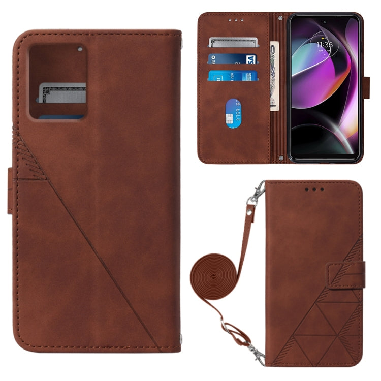 For Motorola Moto G 5G 2023 Crossbody 3D Embossed Flip Leather Phone Case