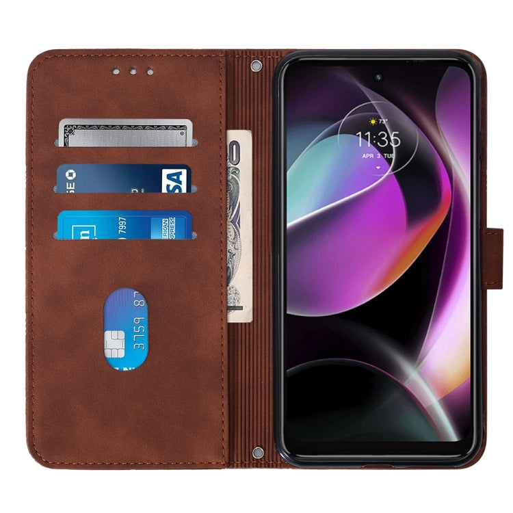 For Motorola Moto G 5G 2023 Crossbody 3D Embossed Flip Leather Phone Case