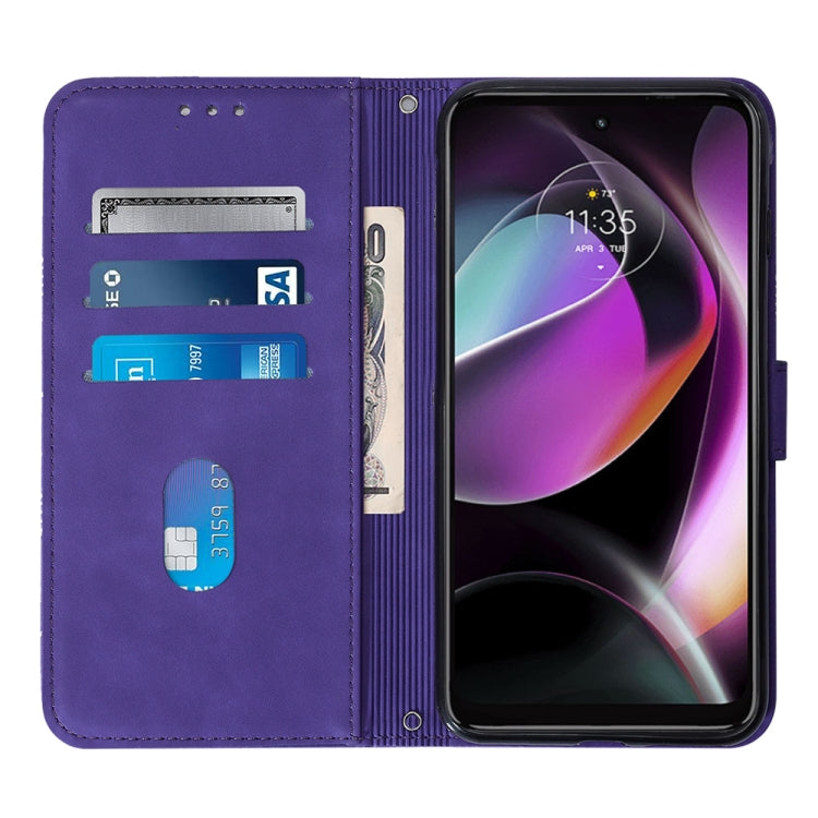 For Motorola Moto G 5G 2023 Crossbody 3D Embossed Flip Leather Phone Case