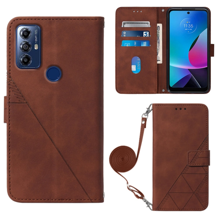 For Motorola Moto G Play 2023 / G Power 2022 / G Pure 2021 Crossbody 3D Embossed Flip Leather Phone Case