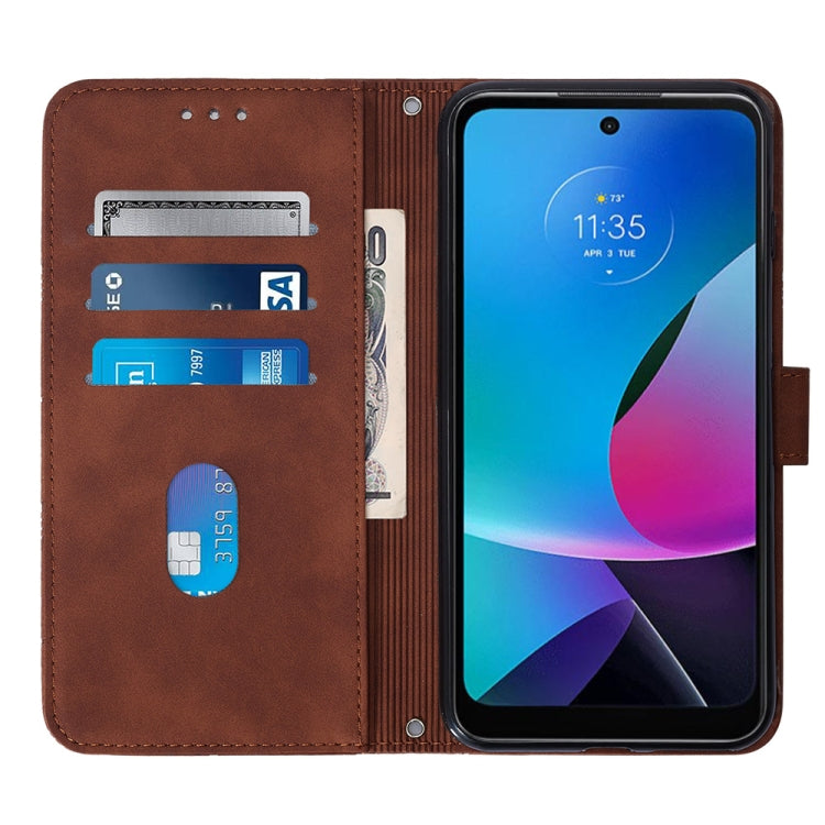 For Motorola Moto G Play 2023 / G Power 2022 / G Pure 2021 Crossbody 3D Embossed Flip Leather Phone Case