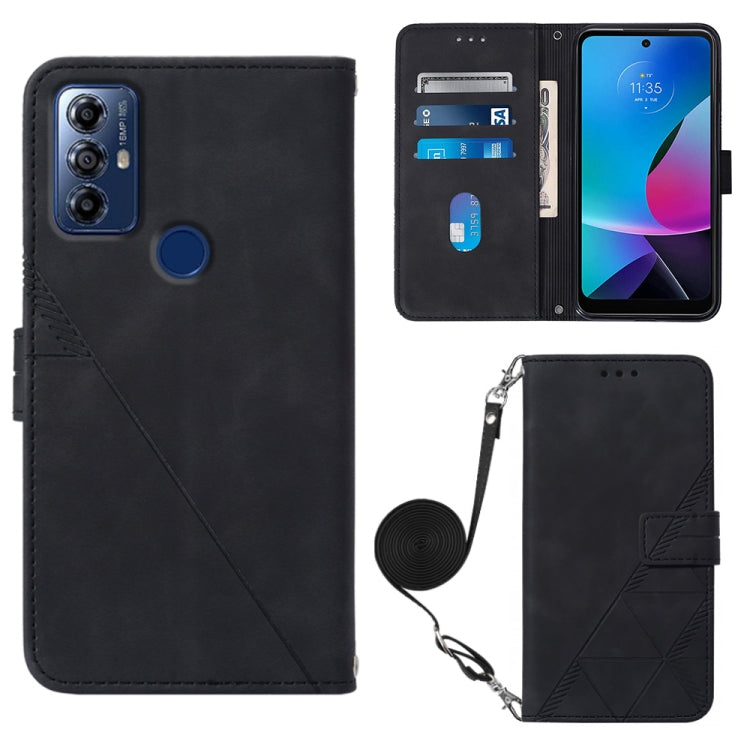 For Motorola Moto G Play 2023 / G Power 2022 / G Pure 2021 Crossbody 3D Embossed Flip Leather Phone Case
